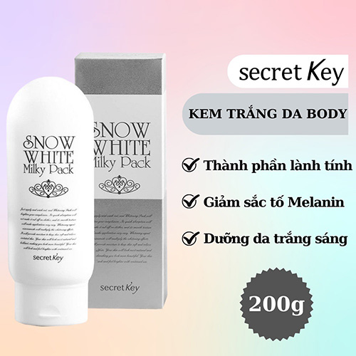 Hình ảnh minh họa củaKem dưỡng trắng toàn thân Secret Key Snow White Milky Pack 200g