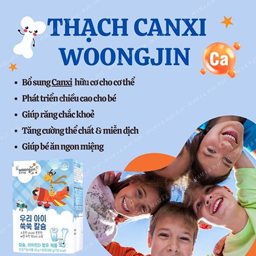 Hình ảnh minh họa của Thạch Canxi Hữu Cơ Tăng Chiều Cao, Hấp Thu Vitamin Woongjin Vị Đào Cho Bé