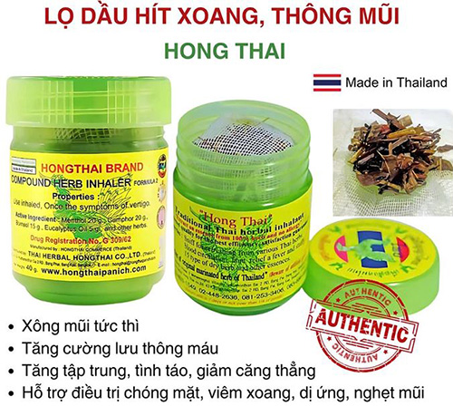 Hình ảnh minh họa củaDầu Hít Thông Mũi Thảo Dược Hong Thai Thái Lan Viêm Xoang , Viêm Mũi Dị Ứng