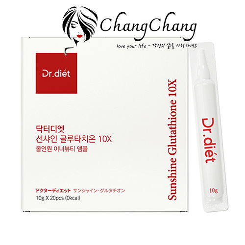 Nước Uống Trắng Da Dr.Diet Sunshine Glutathione GC 10X Hàn Quốc Hộp 20 Ống Giúp Da Trắng Sáng Mịn Màng