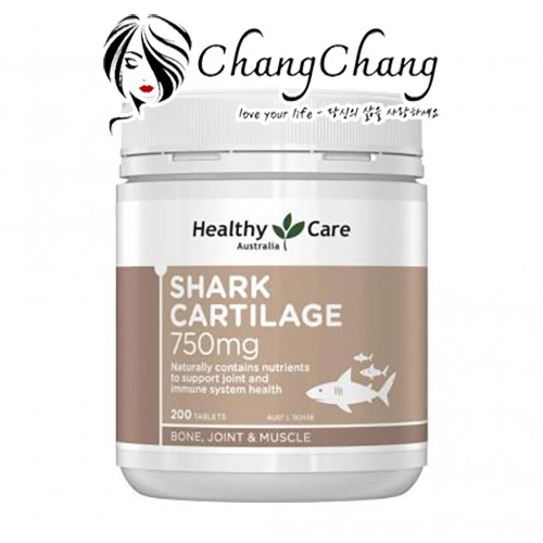 Sụn vi cá mập Healthy Care Shark Cartilage 750mg hỗ trợ xương khớp lọ 200 viên