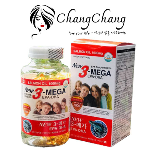 Dầu cá Omega 3 Gia Đình Hàn Quốc – New 3 Mega EPA DHA & Salmon Oil 1000mg 300 viên