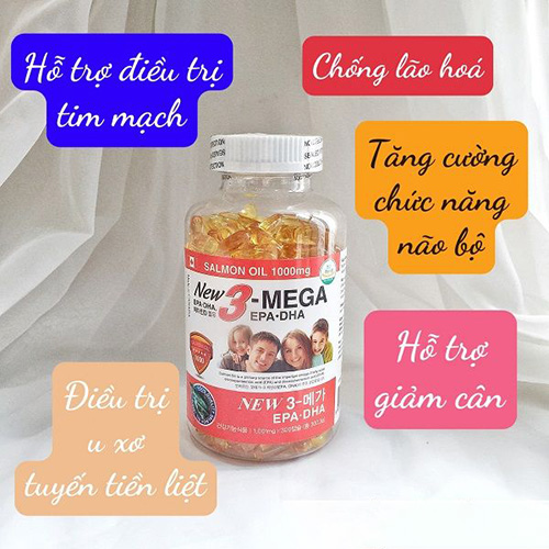 Hình ảnh minh họa củaDầu cá Omega 3 Gia Đình Hàn Quốc – New 3 Mega EPA DHA & Salmon Oil 1000mg 300 viên