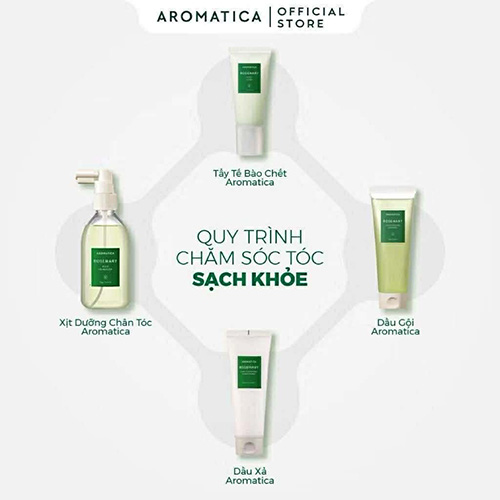 Hình ảnh minh họa củaSet Dầu gội dầu xả hương thảo AROMATICA Rosemary Scalp Scaling Shampoo 180ml