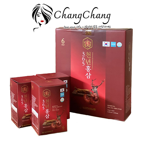 Nước Hồng Sâm Nhung Hươu Linh Chi 365 Korean Red Ginseng & Cordyceps 20 gói 70ml