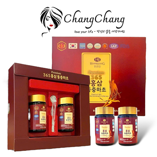 Cao Hồng Sâm Đông Trùng Hạ Thảo Premium 365 Korean Red Ginseng & Cordyceps Hankwanjang – Hỗ trợ tăng cường sức khỏe – 2 Lọ x 250gr Hàn Quốc