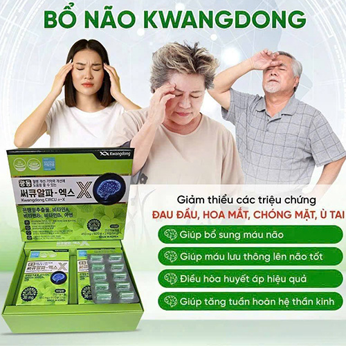 Hình ảnh minh họa củaViên uống hỗ trợ não bộ Kwangdong Circu Hàn Quốc - Tăng cường trí nhớ, tuần hoàn não, giảm căng thẳng - Hộp 60 viên