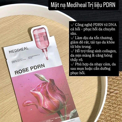 Hình ảnh minh họa củaMặt nạ giấy dưỡng da Mediheal Rose PDRN Essential Mask