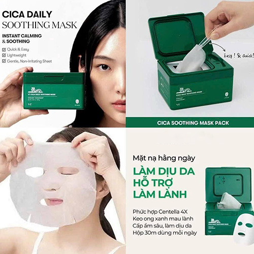 Hình ảnh minh họa củaMặt Nạ Dưỡng Da Cấp Ẩm VT Cosmetics Cica Daily Soothing Mask