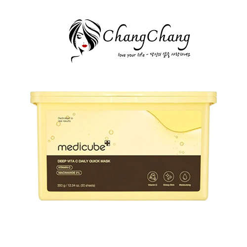 Mặt Nạ Làm Dịu, Sáng Da Medicube Super Cica, Deep Vita C Daily Quick Mask hộp 30 miếng