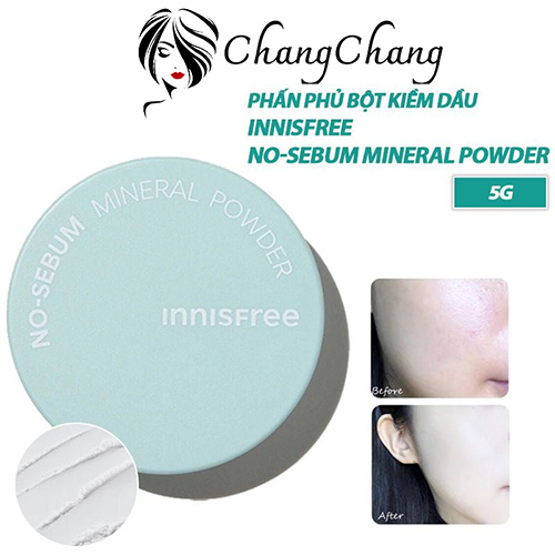  Phấn Phủ Bột Innisfree Kiềm Dầu Giữ Da Luôn Mịn Màng No-Sebum Mineral Powder 5g 