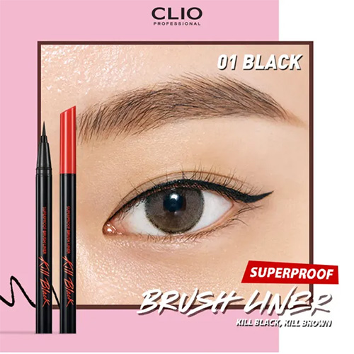 Hình ảnh minh họa củaBút Kẻ Viền Mắt Chống Trôi Clio Superproof Brush Liner 01 Black 0.55Ml