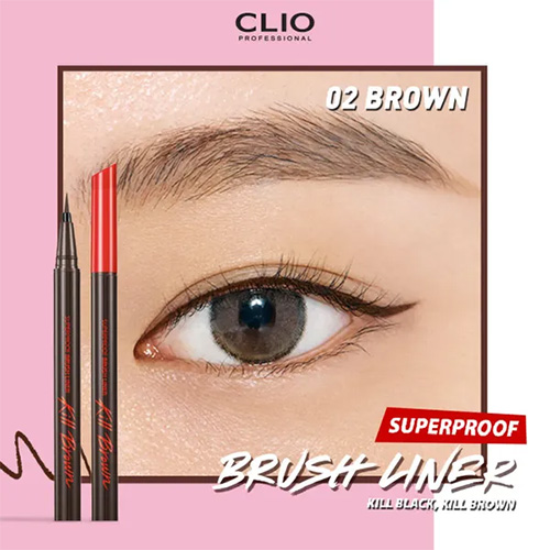 Hình ảnh minh họa củaBút Kẻ Viền Mắt Chống Trôi Clio Superproof Brush Liner 02 Brown 0.55Ml