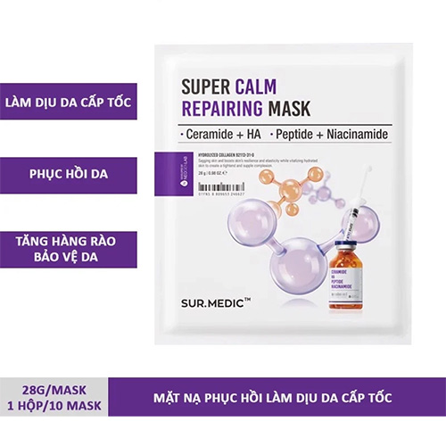 Hình ảnh minh họa củaMặt Nạ Sur.Medic+ Phục Hồi & Làm Dịu Da Cấp Tốc 28g Super Calm Repairing Mask