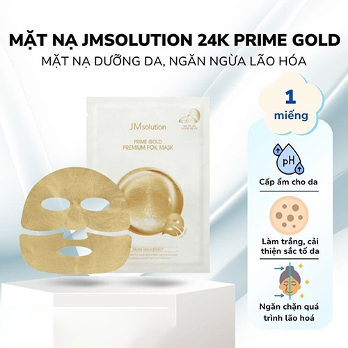 Hình ảnh minh họa củaMặt Nạ Vàng 24K JMsolution Prime Gold Premium Foil Mask – Cấp Ẩm & Trẻ Hóa Chuyên Sâu 30ml