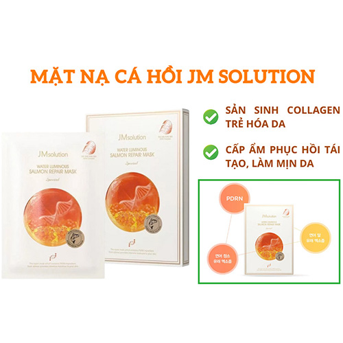 Hình ảnh minh họa củaMặt Nạ Trứng Cá Hồi Phục Hồi Da JMsolution Water Luminous Salmon Repair Mask Special 40ml