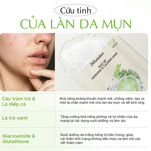 Hình ảnh minh họa của Mặt Nạ JMsolution Duo Up Whitening & Calming Mask 30ml - Dưỡng Trắng Da, Phục Hồi, Chống Oxy Hóa, Chiết Xuất Thiên Nhiên