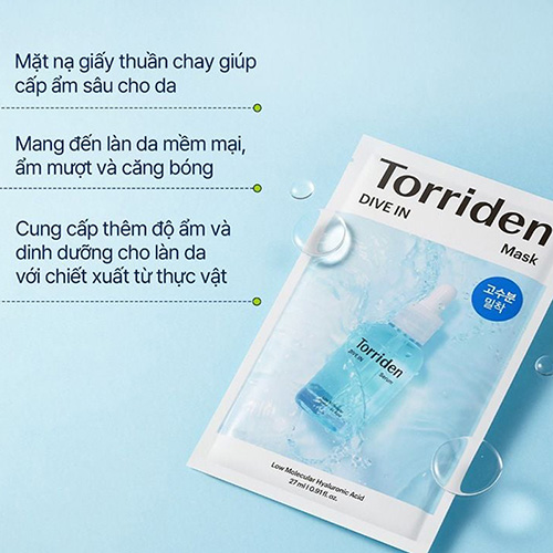 Hình ảnh minh họa của Mặt Nạ Torriden Dưỡng Ẩm, Làm Dịu Da Dive-In Low Molecular Hyaluronic Acid Mask Pack 27ml