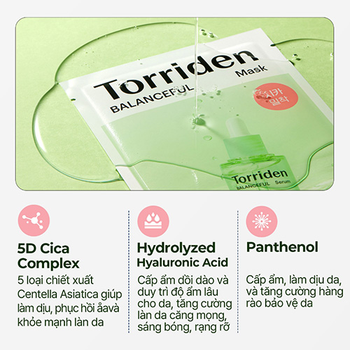 Hình ảnh minh họa củaMặt Nạ Torriden Cấp ẩm, Dịu Da Torriden Balanceful Centella Asiatica Extract Mask 25ml
