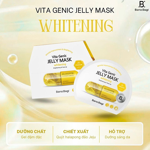 Hình ảnh minh họa củaMặt Nạ Banobagi Sáng Da Mờ Thâm, Cải Thiện Tông Da 30g Premium Vita Genic Jelly Mask - Whitening