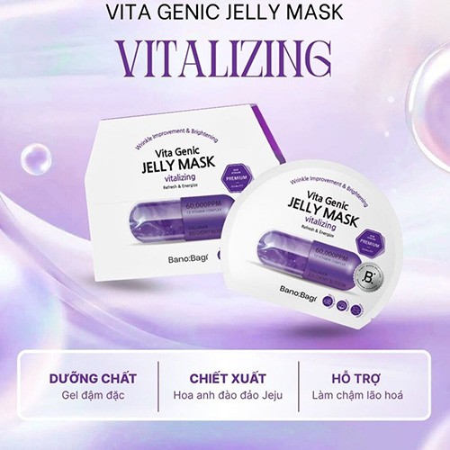 Hình ảnh minh họa củaMặt Nạ Banobagi Ngừa Lão Hóa & Tăng Độ Đàn Hồi 30g Premium Vita Genic Jelly Mask - Vitalizing