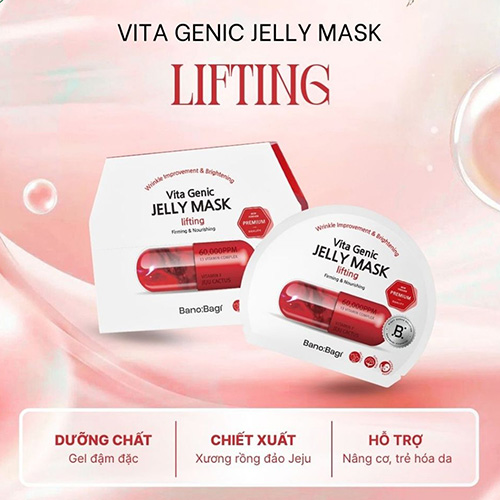 Hình ảnh minh họa củaMặt Nạ Banobagi Nâng Cơ Săn Chắc, Nuôi Dưỡng Da 30g Premium Vita Genic Jelly Mask - Lifting