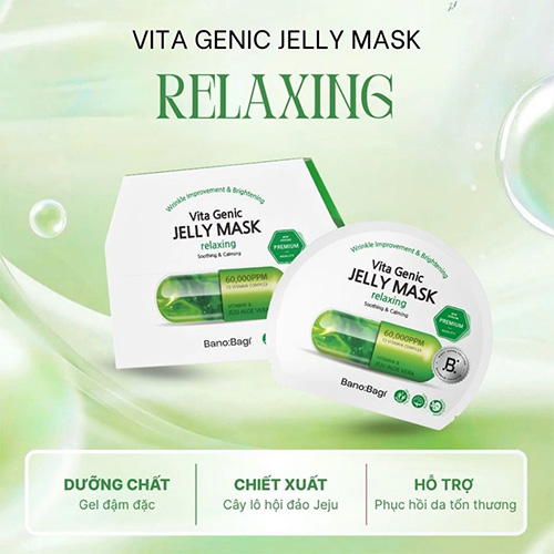 Hình ảnh minh họa củaMặt Nạ Banobagi Thư Giãn, Làm Dịu & Phục Hồi Da 30g Premium Vita Genic Jelly Mask - Relaxing