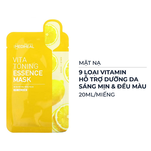 Hình ảnh minh họa củaMặt Nạ Mediheal Vita Toning Essence Mask Dưỡng Trắng Da, Mờ Thâm Nám 20ml (1 miếng)