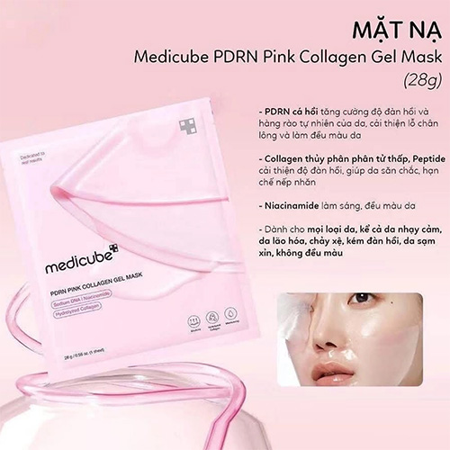 Hình ảnh minh họa củaMặt Nạ Thạch Dưỡng Sáng Da Ngừa Lão Hoá Medicube PDRN Pink Collagen Jelly Mask 28g 1 miếng