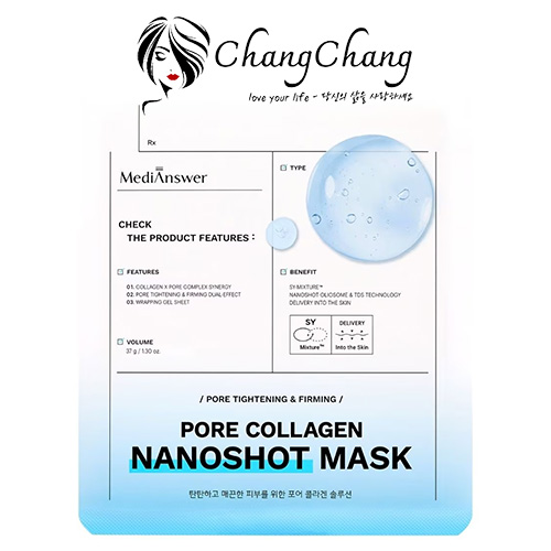 Mặt nạ thạch căng bóng da Medianswer Collagen Nanoshot Mask Pore Collagen Thu Nhỏ Lỗ Chân Lông 37g 1 hộp