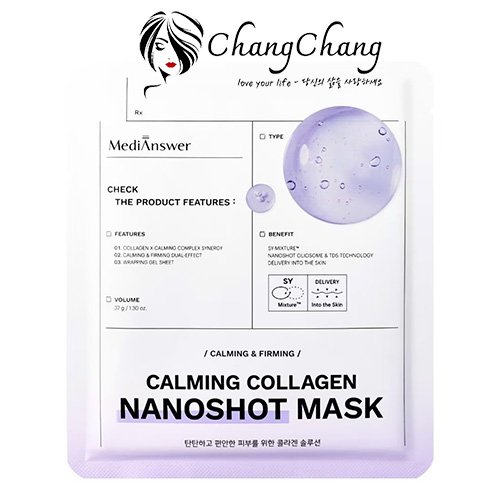 Mặt Nạ Thạch Medianswer Nanoshot Mask Calming Collagen Phục Hồi, Dịu Da 37g 1 miếng