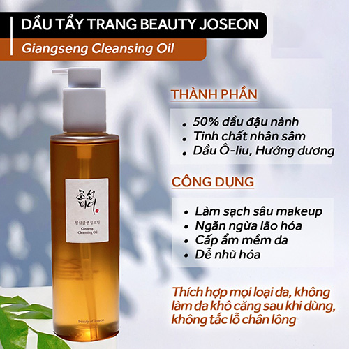 Hình ảnh minh họa củaDầu tẩy trang nhân sâm BEAUTY OF JOSEON GINGSENG CLEANSING OIL 210ml