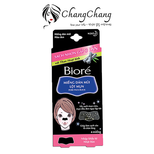 Miếng Dán Mũi Lột Mụn Than Hoạt Tính Bioré Pore Pack Black