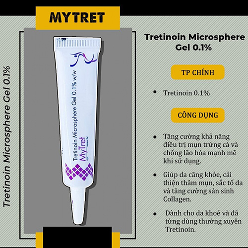 Hình ảnh minh họa củaKem trị mụn, ngừa nếp nhăn MyTret 0.1% Tretinoin Microphere Gel 15g