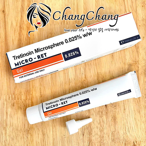 Kem trị mụn - chống lão hóa da - giảm nếp nhăn - sẹo rỗ Tretinoin Micro- ret Microsphere vi cầu( 20g ) (Tretinoin 0.025%)