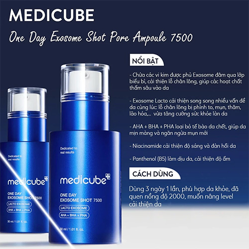 Hình ảnh minh họa củaTinh Chất Vi Gai Thu Nhỏ Lỗ Chân Lông Medicube One Day Exosome Shot 30ml