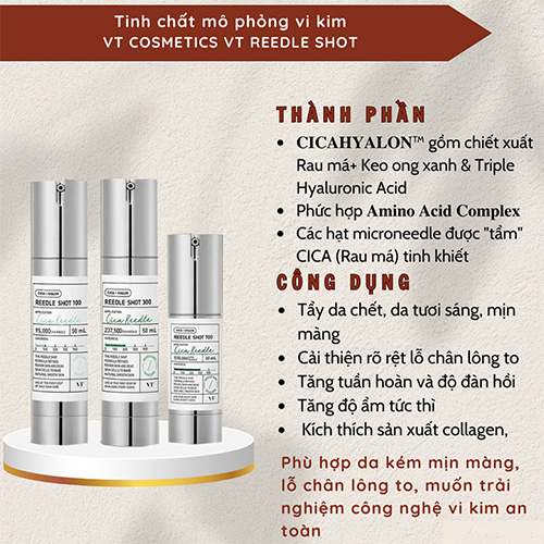 Hình ảnh minh họa củaSerum Vi Kim Tăng Cường Dưỡng Chất VT Cosmetics Reedle Shot 1000