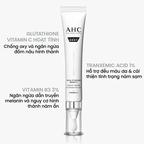 Hình ảnh minh họa củaKem Mắt Và Mặt AHC Mờ Nám, Làm Đều Màu Da Pro Shot Gluta-Ctivation Bright 3 30ml