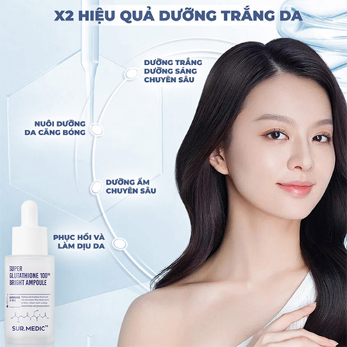 Hình ảnh minh họa củaTinh Chất Truyền Trắng, Sáng Da Serum Sur.medic Super Glutathione 100 Bright Ampoule 32ml