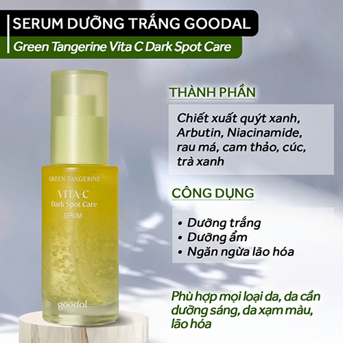 Hình ảnh minh họa củaTinh Chất Goodal Hỗ Trợ Làm Sáng Da, Mờ Đốm Nâu Green Tangerine Vita C Dark Spot Care Serum 40ml