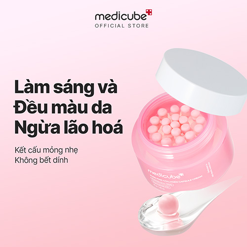 Hình ảnh minh họa củaKem Dưỡng Medicube Dạng Viên Nang PDRN Pink Collagen Capsule Cream 55g