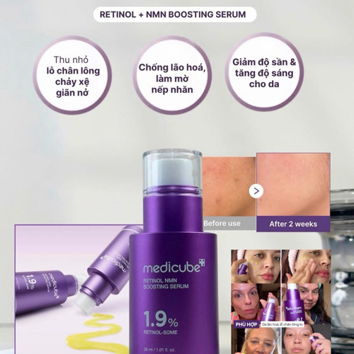 Hình ảnh minh họa của Tinh Chất Chống Lão Hóa serum medicube retinol nmn boosting 30ml
