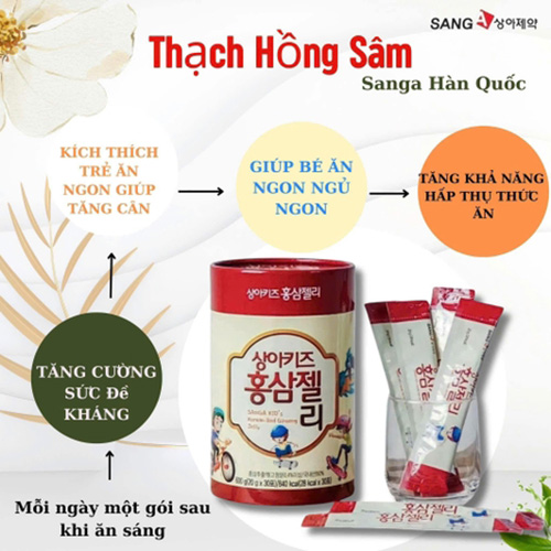 Hình ảnh minh họa củaThạch hồng sâm dành cho trẻ em Sanga Kid's Korean Red Ginseng Jelly 600g
