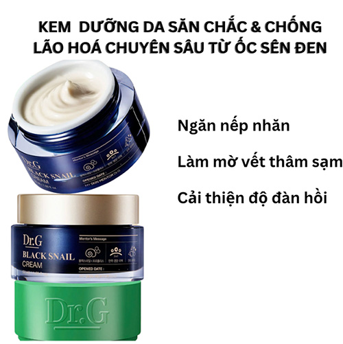 Hình ảnh minh họa củaKem Dưỡng Da Săn Chắc Ngừa Lão Hóa Chuyên Sâu Dr.G Black Snail Cream 50ml