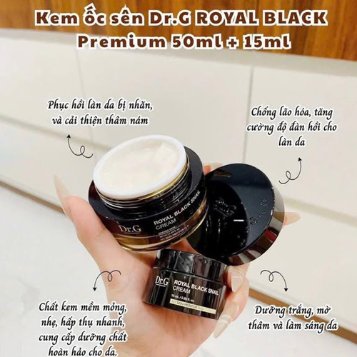 Hình ảnh minh họa củaKem Dưỡng Ẩm & Săn Chắc Da Dịu Nhẹ Ốc Sên Đen Dr.G Royal Black Snail Cream 50mL