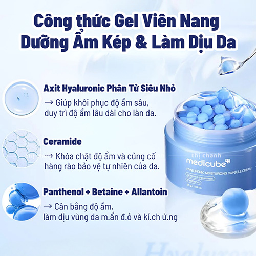 Hình ảnh minh họa củaKem Dưỡng Ẩm Medicube Hyaluronic Moisturizing Capsule Cream 55g