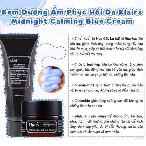 Hình ảnh minh họa củaKem Dưỡng Ẩm Phục Hồi Da Klairs Midnight Blue Calming Cream 60ml