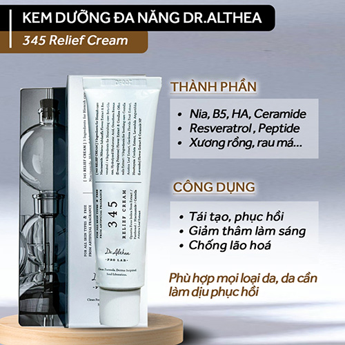 Hình ảnh minh họa củaKem dưỡng ẩm, phục hồi da Dr.Althea 345 Relief Cream 50ml