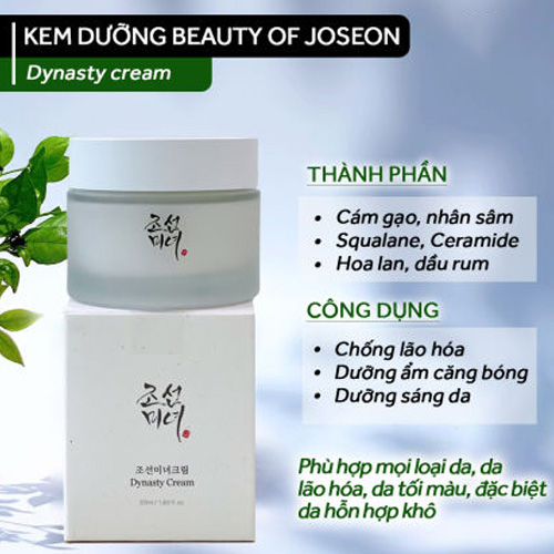 Hình ảnh minh họa củaKem Dưỡng Da Beauty Of Joseon Cấp Ẩm Dịu Nhẹ Dynasty Cream 50ml