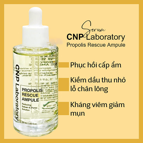 Hình ảnh minh họa củaTinh Chất Keo Ong Cho Da Dầu Mụn Serum CNP Laboratory Propolis RESCUE Ampule 50ml